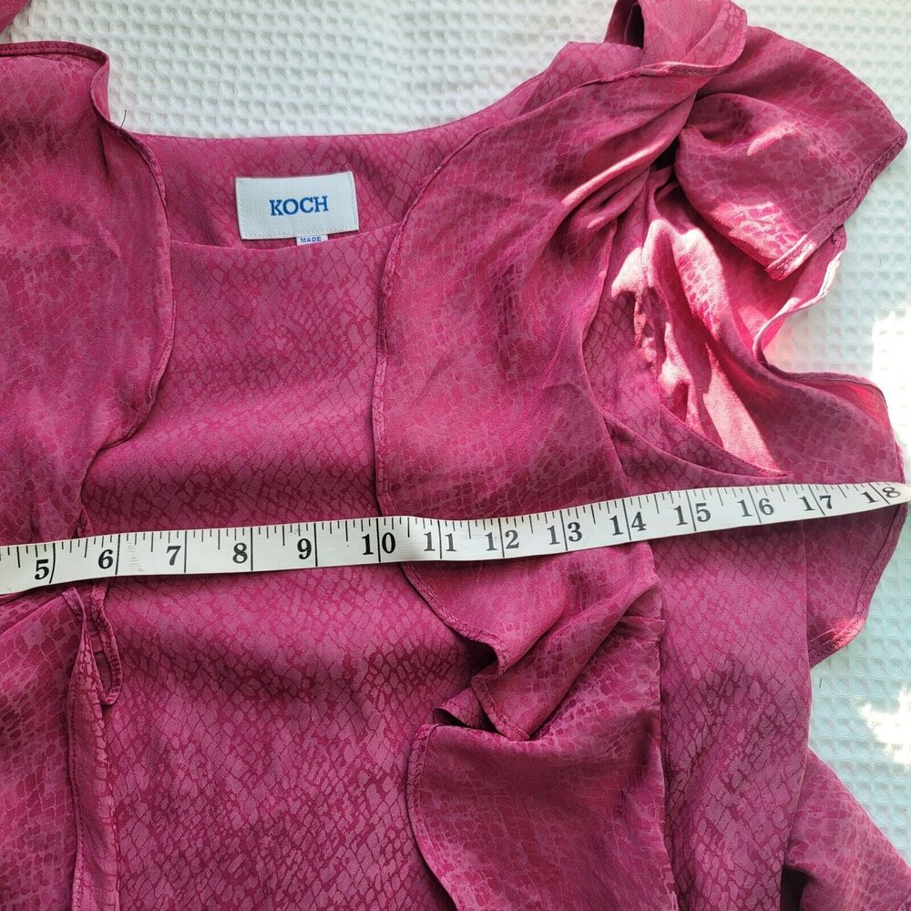 Koch Women's Pink Python Print Flutter Sleeve Sco… - image 7